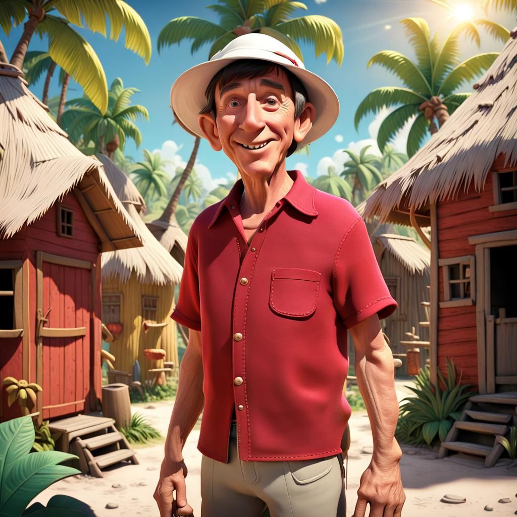 Gilligan's Island: Vibrant 3D Render