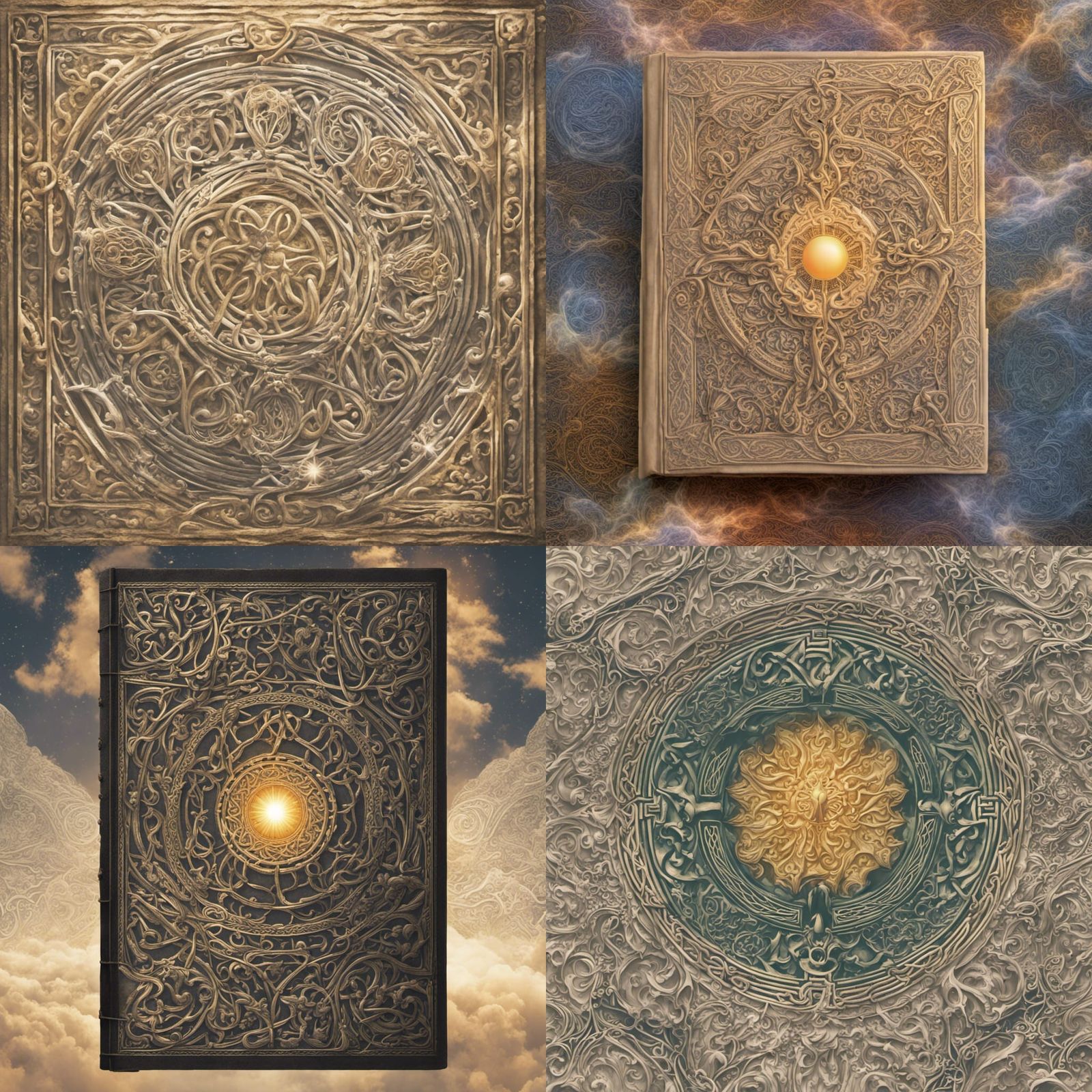 magical celtic embossed book, background celtic design tapestry