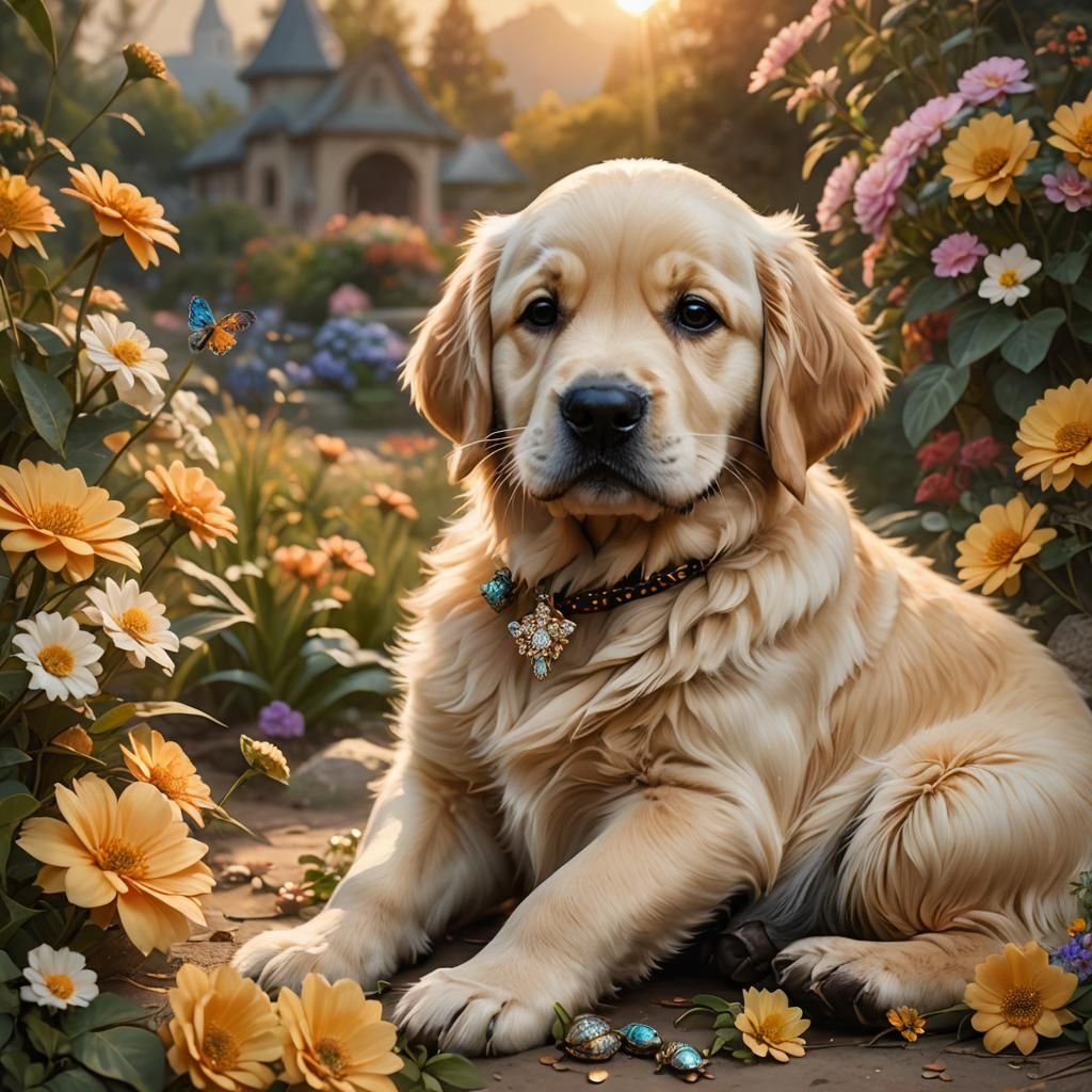 Puppy Hugs Diamond Turtle: Matte Painting in 8K