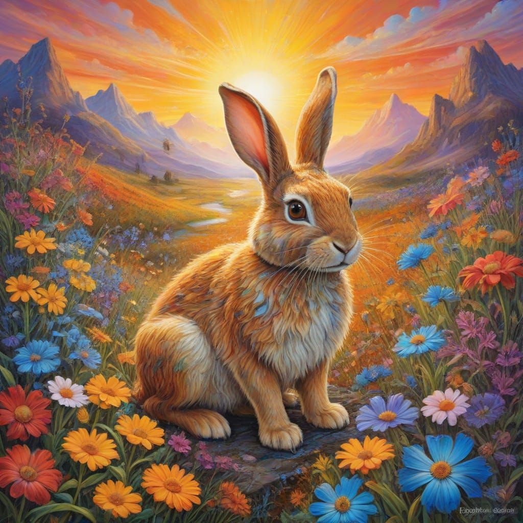 Vibrant Neo-Impressionist Landscape with Expressive Brushstr...