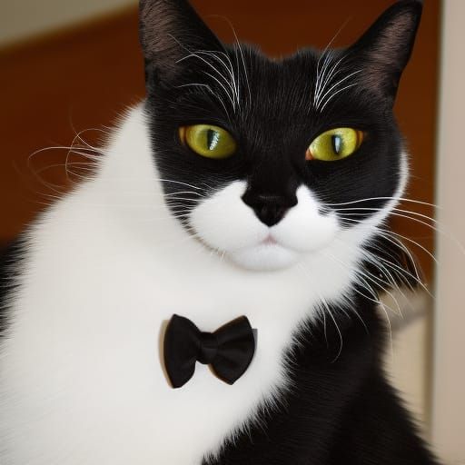Cat in Tuxedo, Detailed 8K Resolution Image