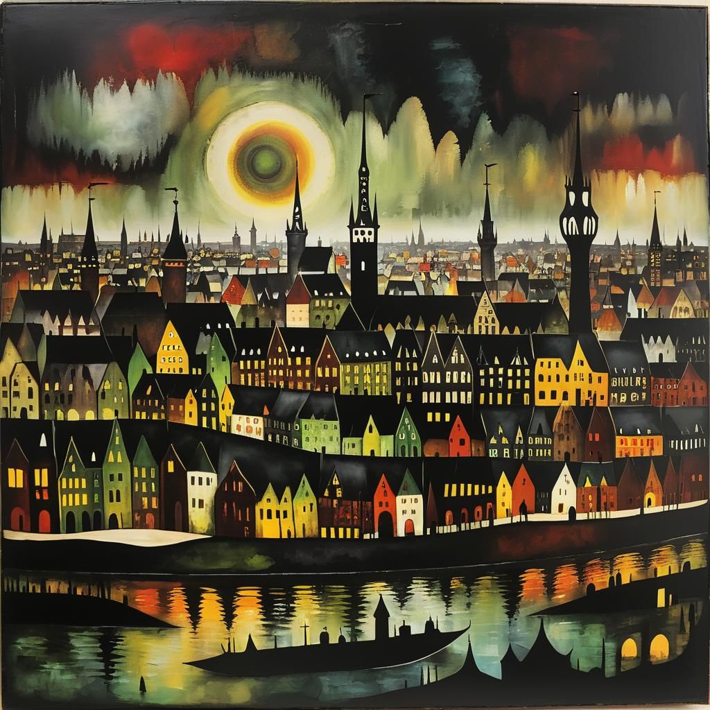Sinister Hamburg Speicherstadt in Tim Burton and Paul Klee S...