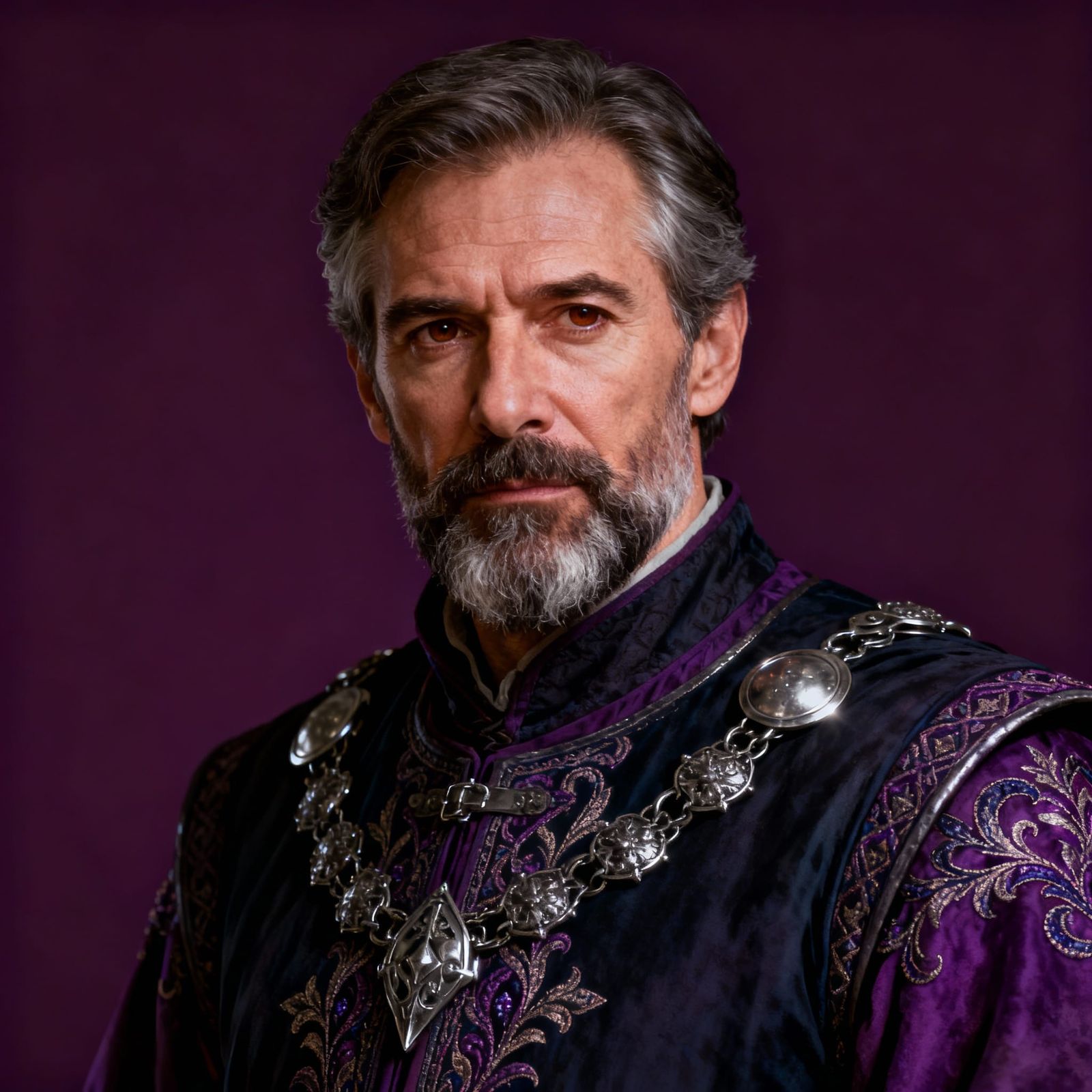 Handsome Medieval Man Portrait in Hyperrealistic Style