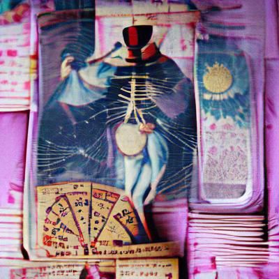The Magician Tarot Card in Vintage Style