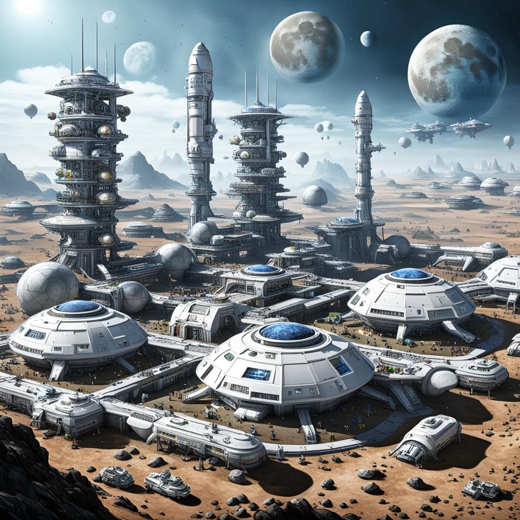 Futuristic Moon Colony Life