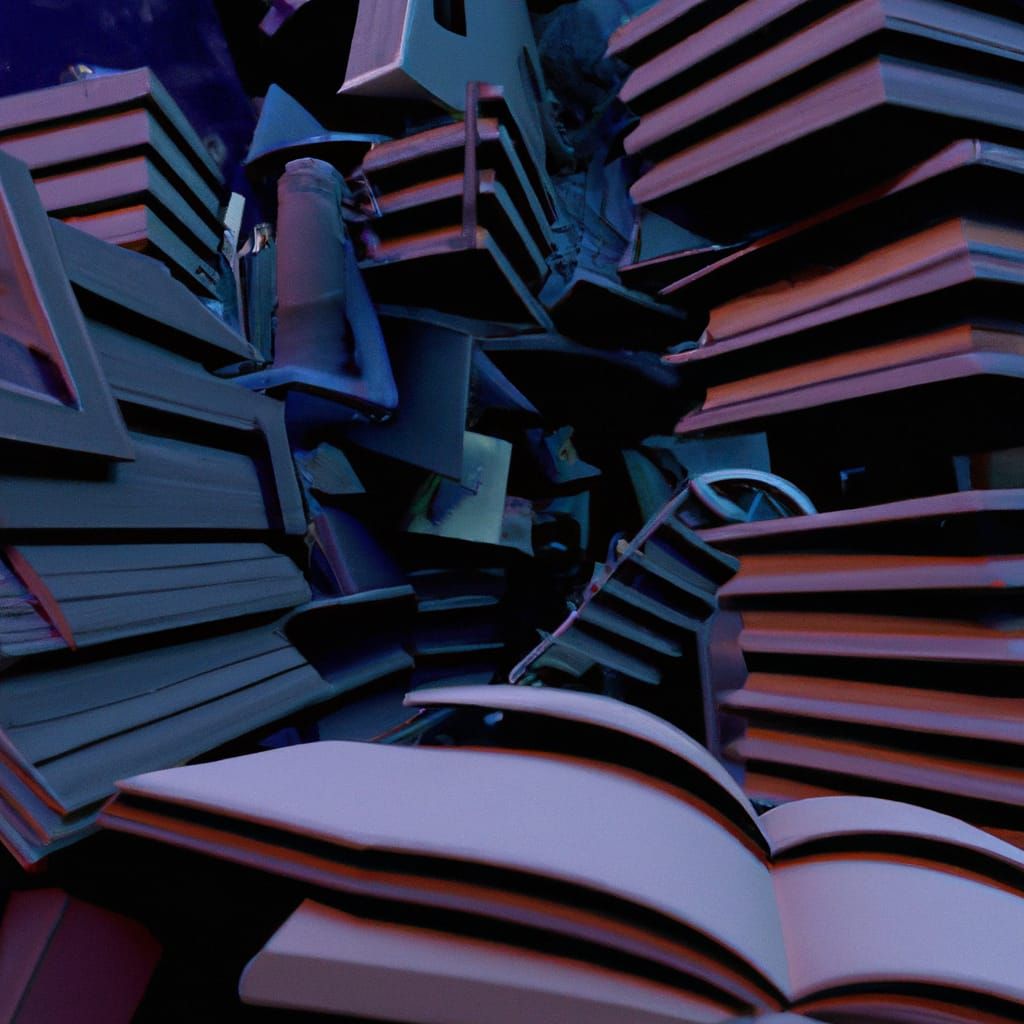Futuristic Books: Detailed Matte Painting in Deep Color