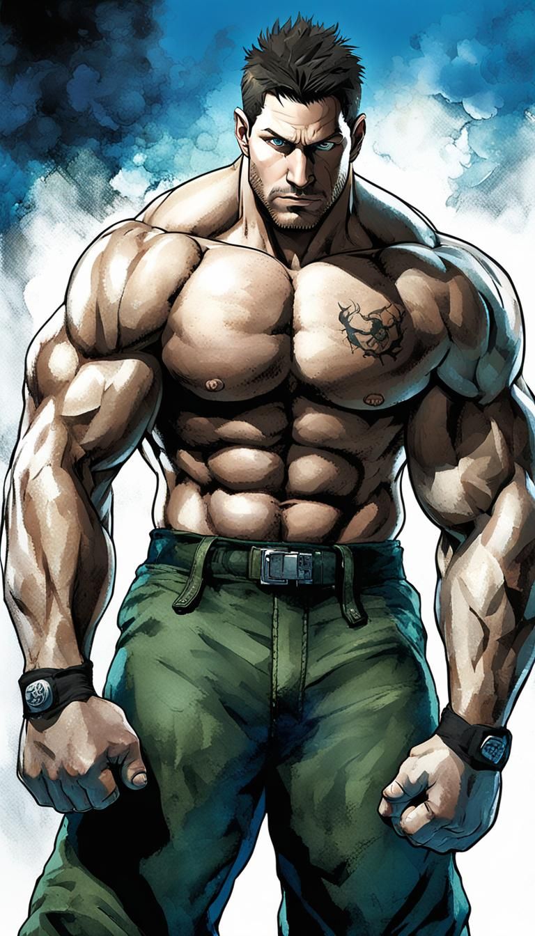 Hunky Bodybuilder with a Muscular Physique