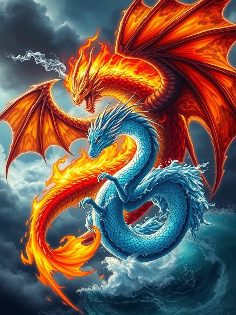 Fire and Water Dragons' Elemental Tango