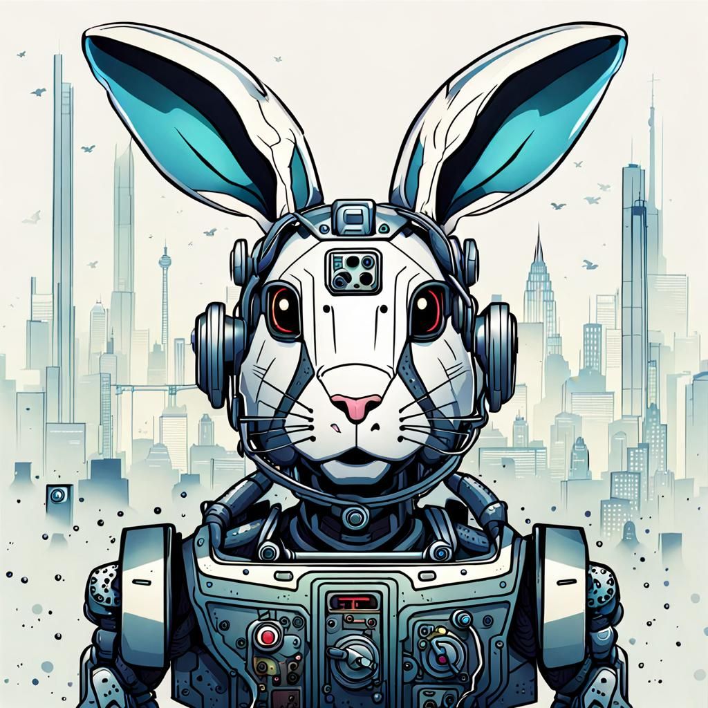 Robot Rabbit Digital Art