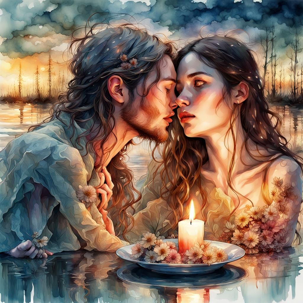 Lover's Embrace: A Tale of Passion in Candlelight