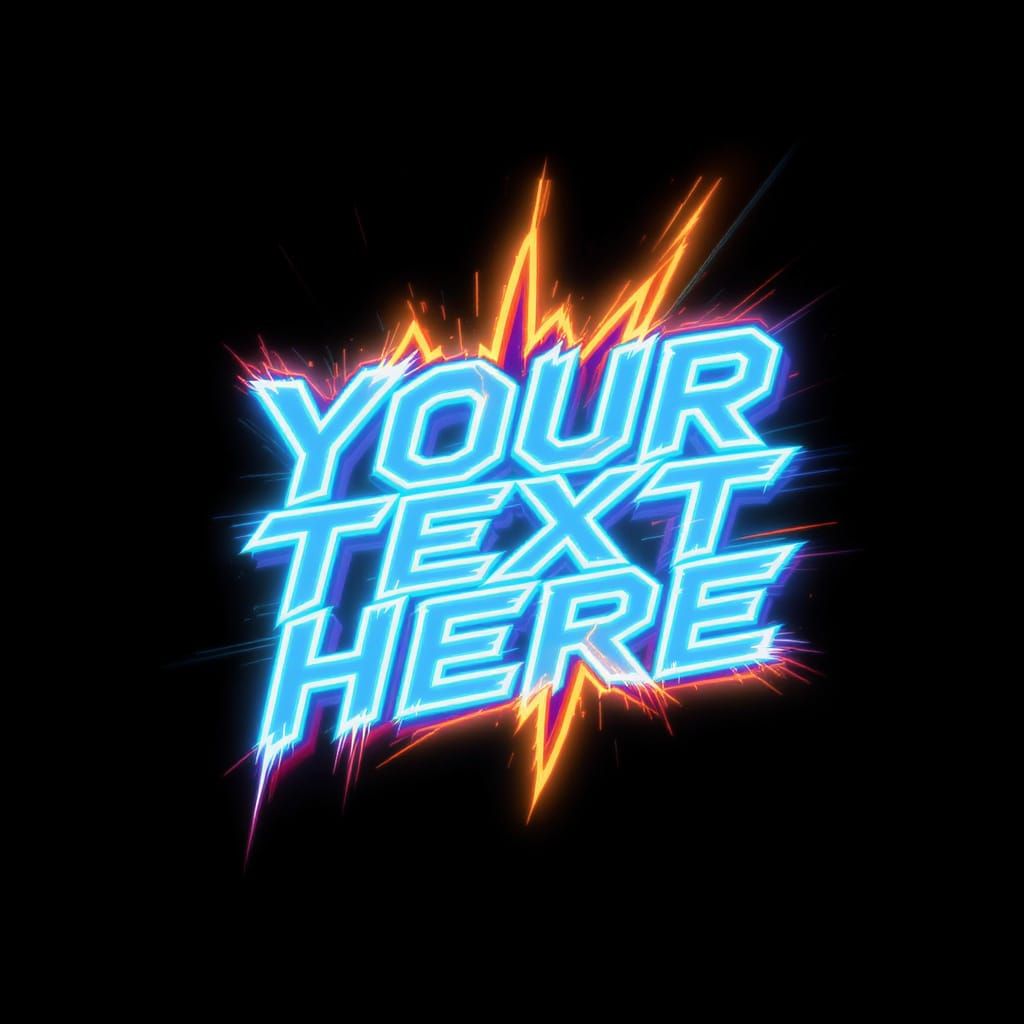 Dynamic Neon Logo Design with Electric Waveform