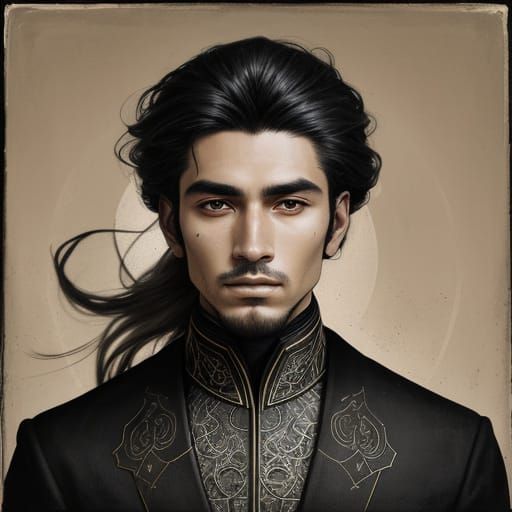 Ethereal Desert Nomad Portrait in Sepia