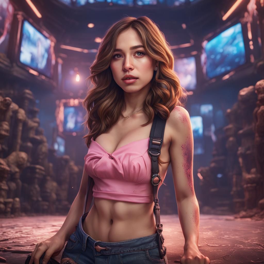 Detailed Digital Painting of a Young Woman