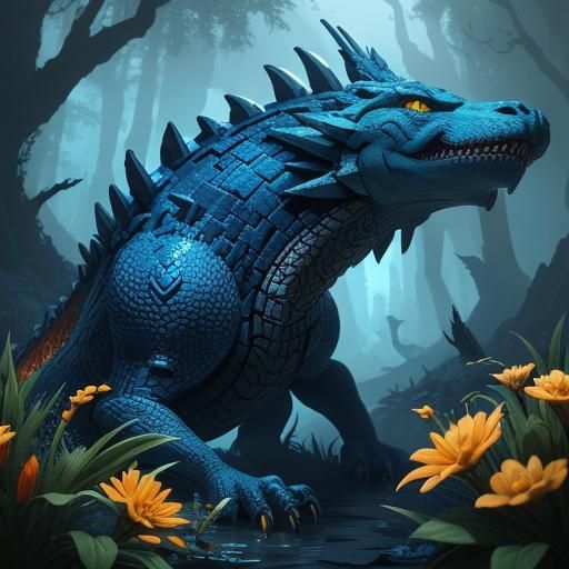 Hybrid Creature in Magical Woods, Fantasy Concept Art