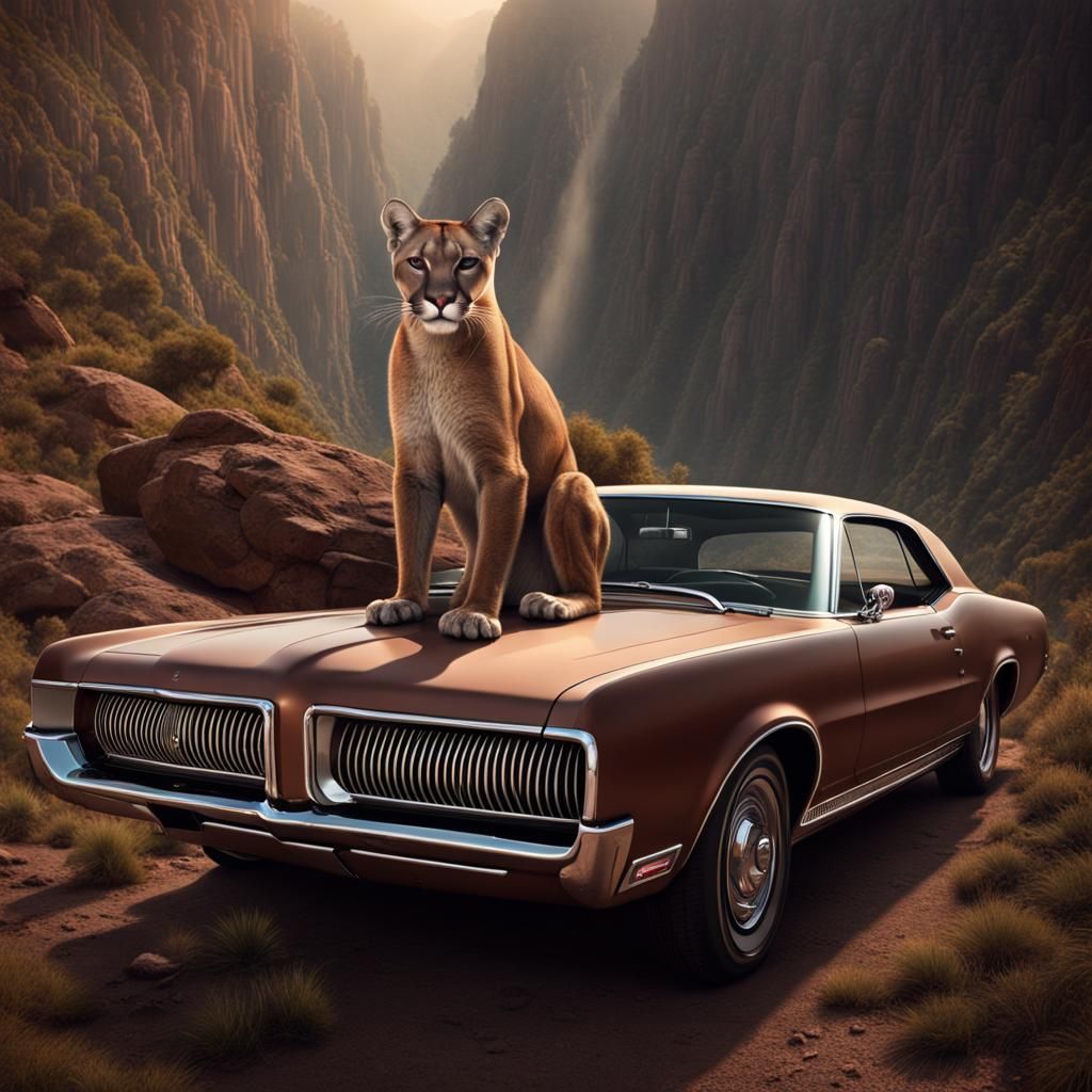 Mountain Lion on 1969 Mercury Cougar