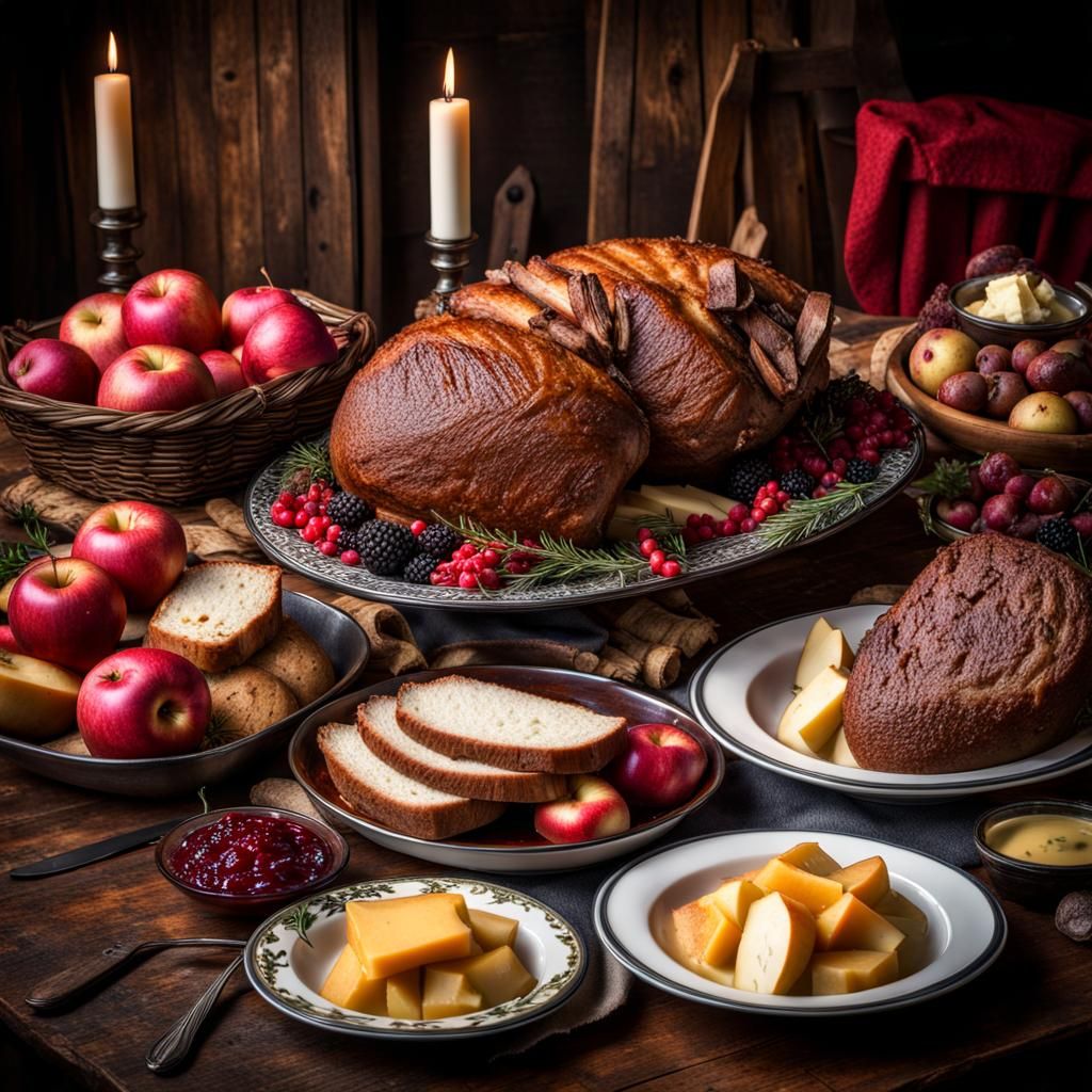 Hyperrealistic Nordic Feast for Thanksgiving Celebration