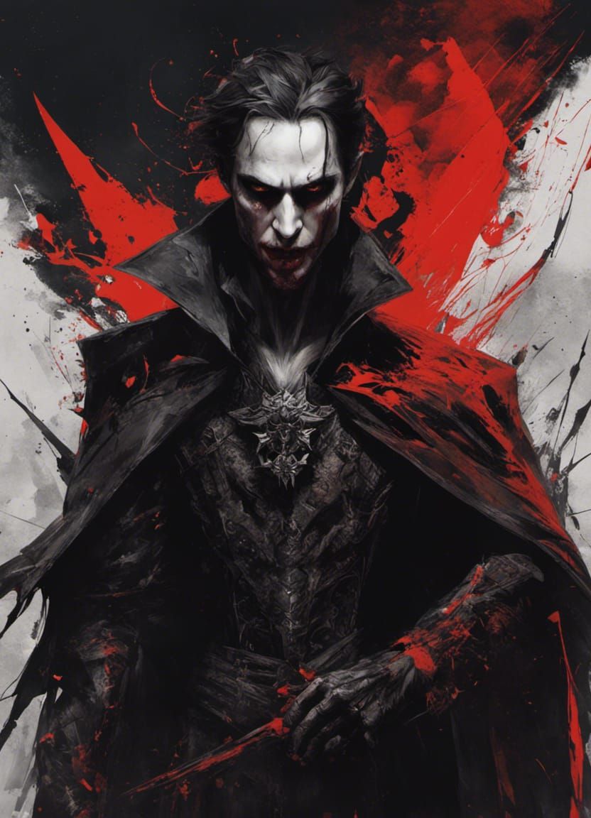 Luminescent Vampire Lord in Dark Mist