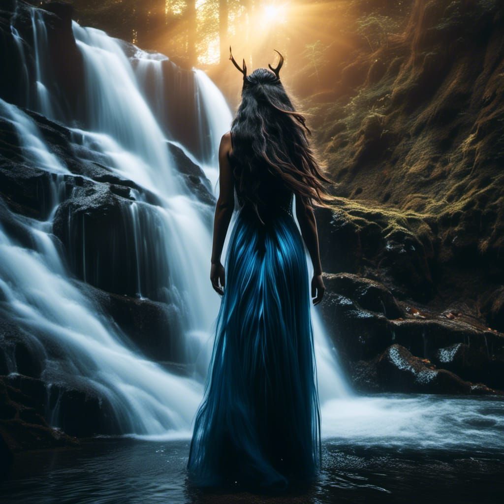 Ethereal Woman's Transformation into Mythical Wendigo