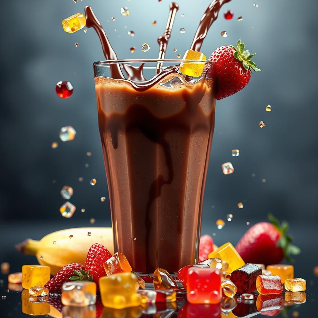 Rainbow Smoothie Explosion in Detailed Matte Painting