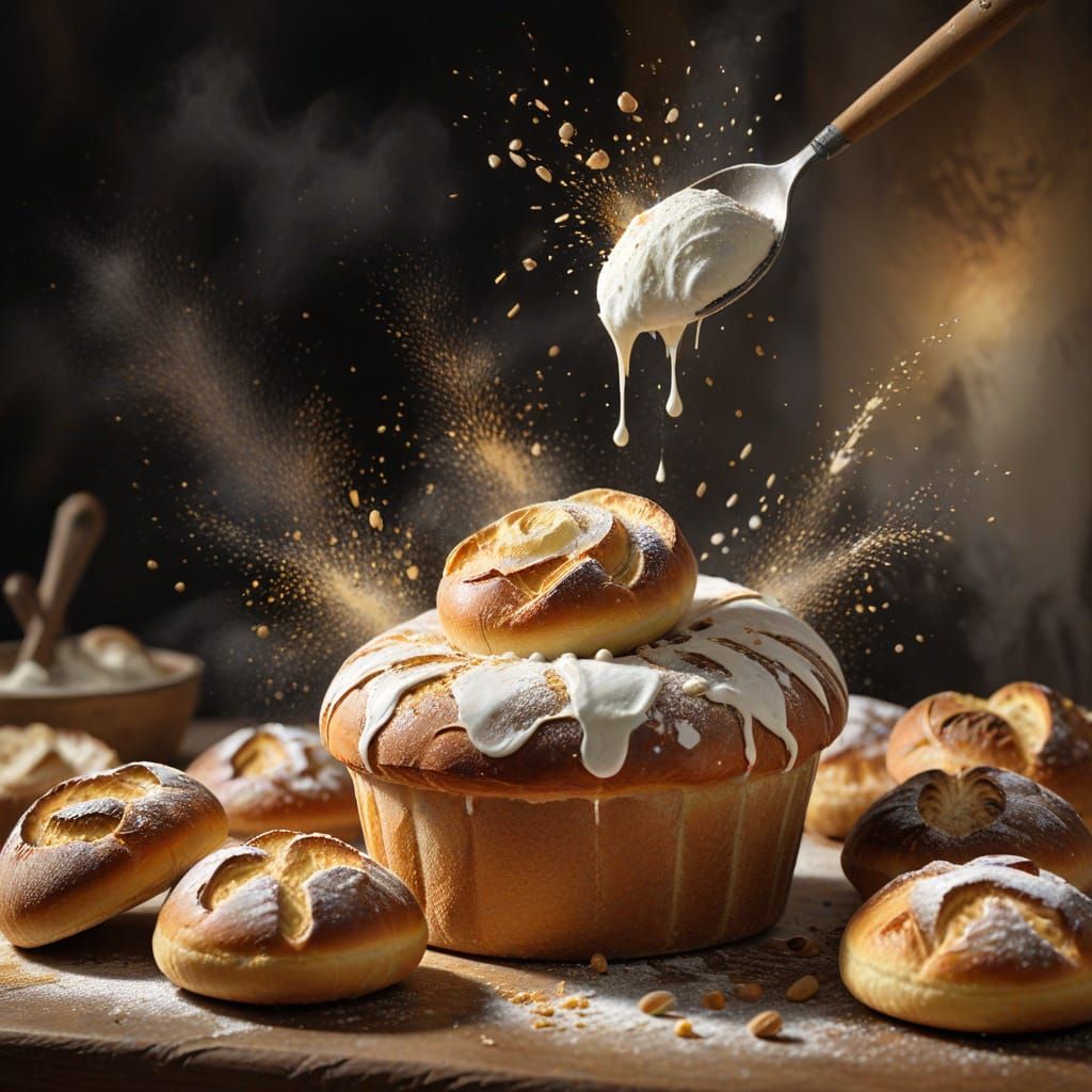 Warm Bakery Scene in Whimsical, Painterly Style