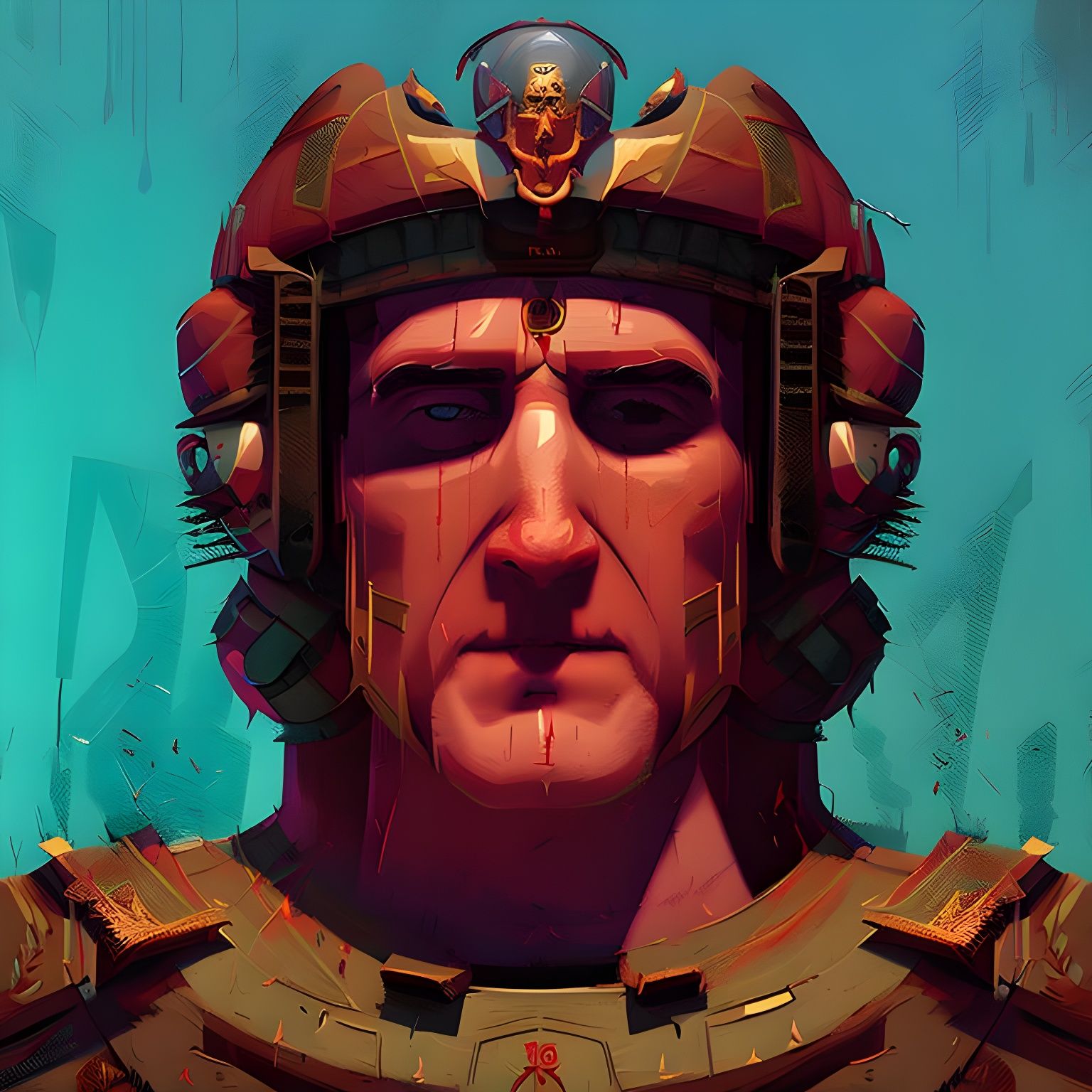 Alexander the Great Portrait in Digital Surrealism Style