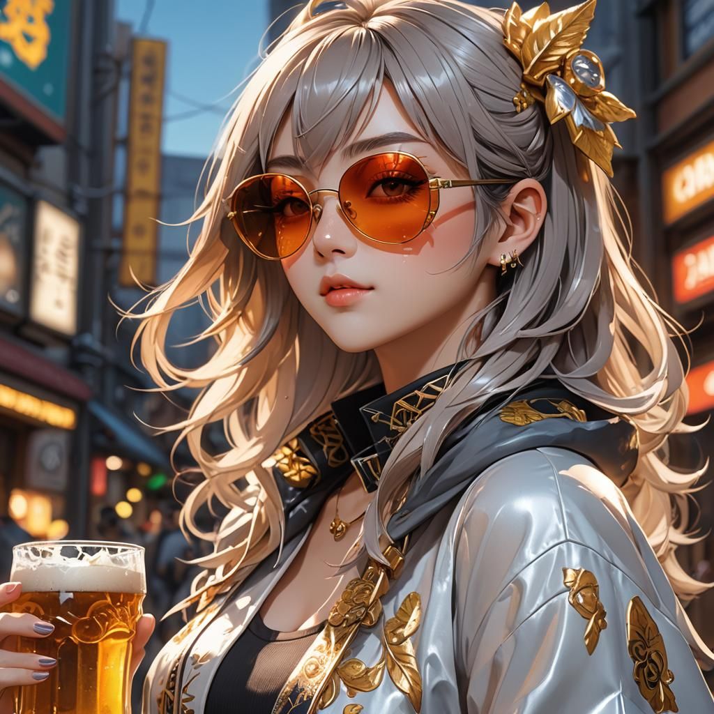 Anime Girl Portrait in 3D with Vibrant Colors