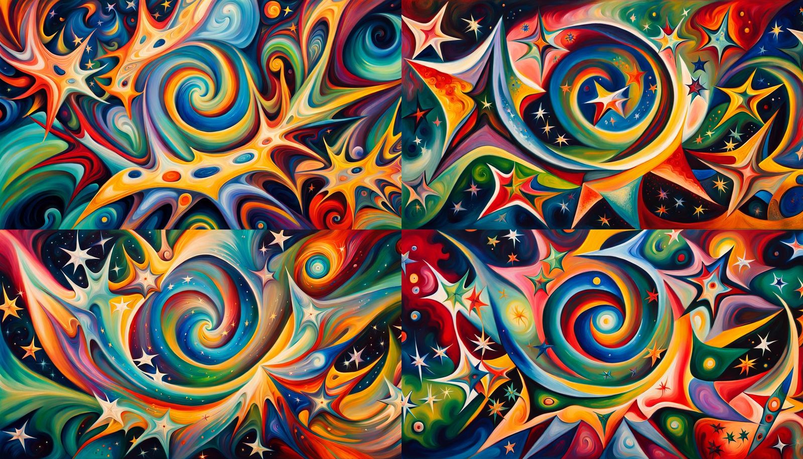 Iridescent Star Cluster Formation in Abstract Expressionism