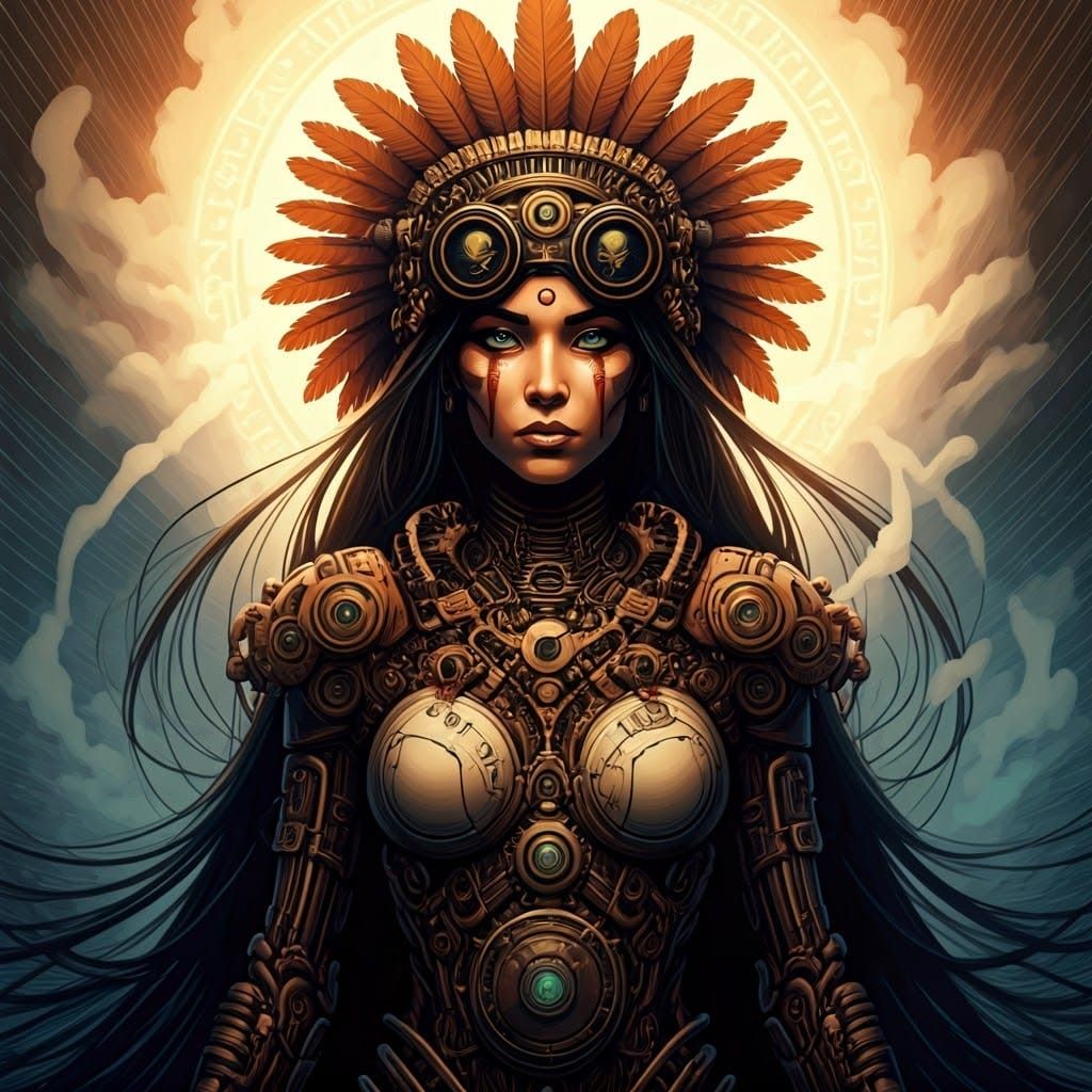 Steampunk Shaman in Graphic Novel Style