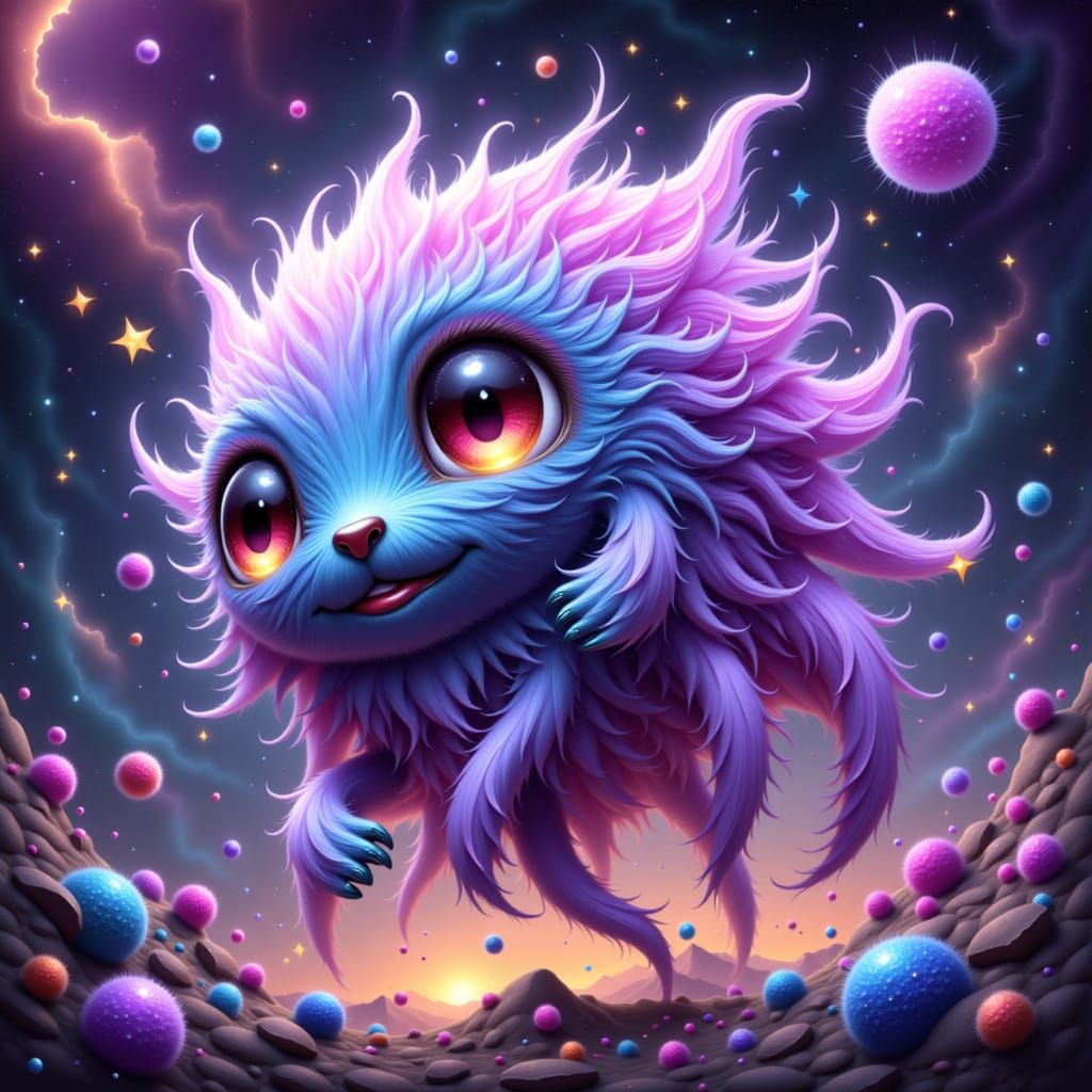 Whimsical Space Elemental Playing with Stardust