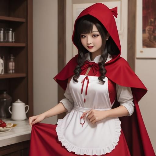 Red Riding Hood in Crimson Jersey and Cape