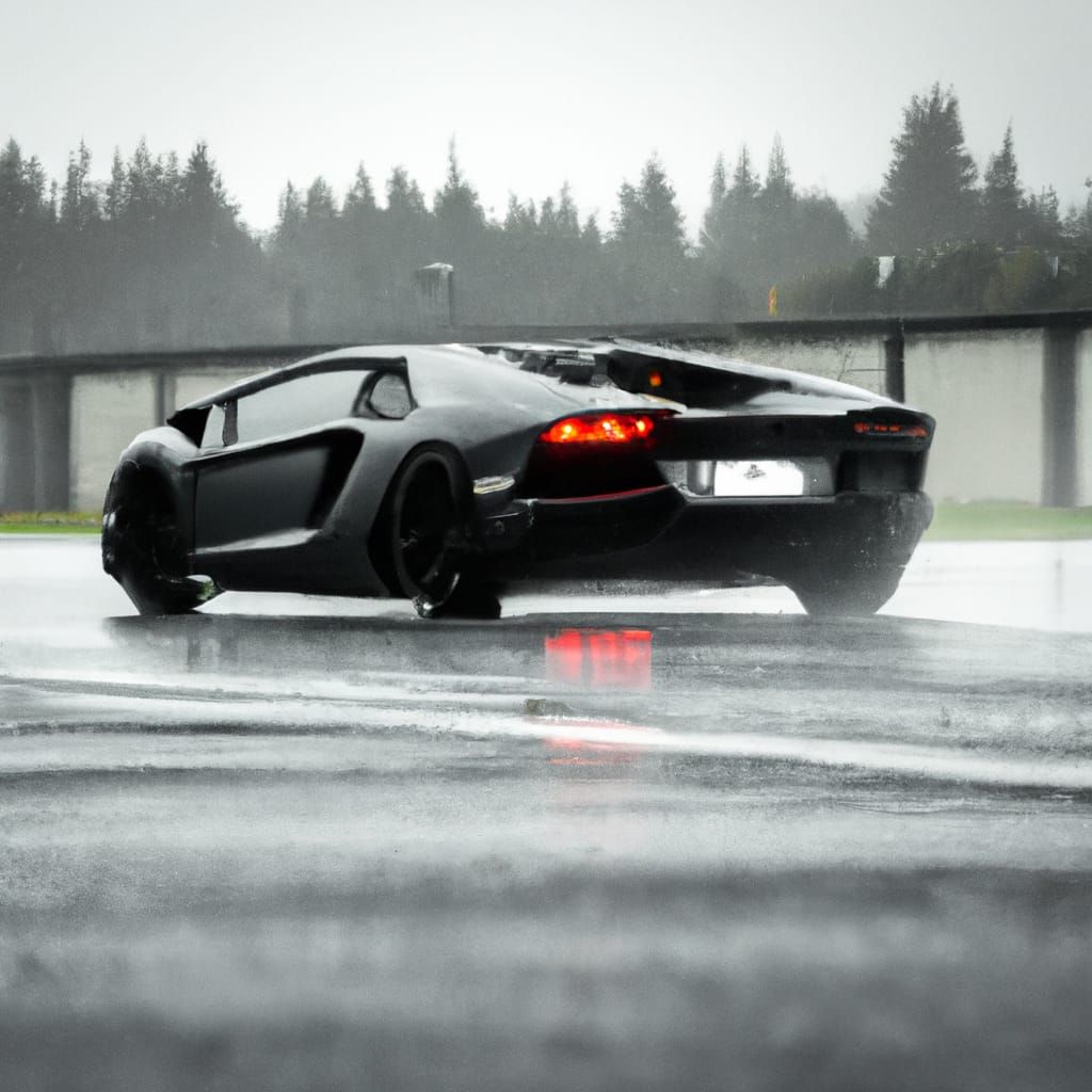 Lamborghini Aventador Drifting in the Rain
