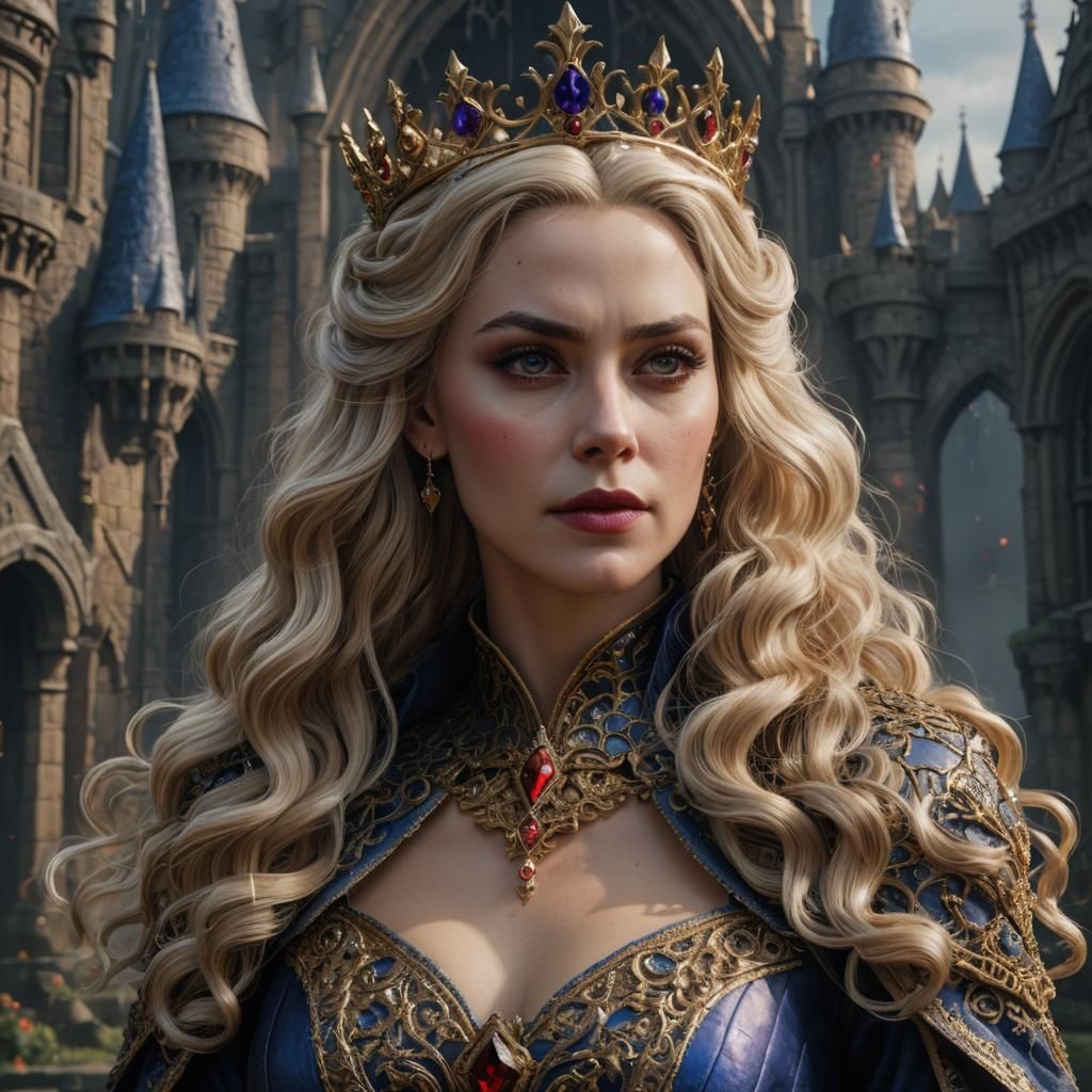 Evil Queen with Blond Hair, Detailed Matte Painting