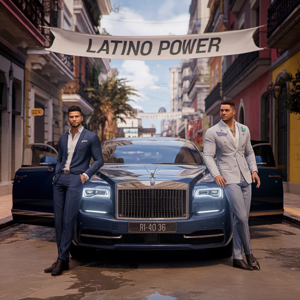 Latino Men by Luxury Car in Puerto Rico