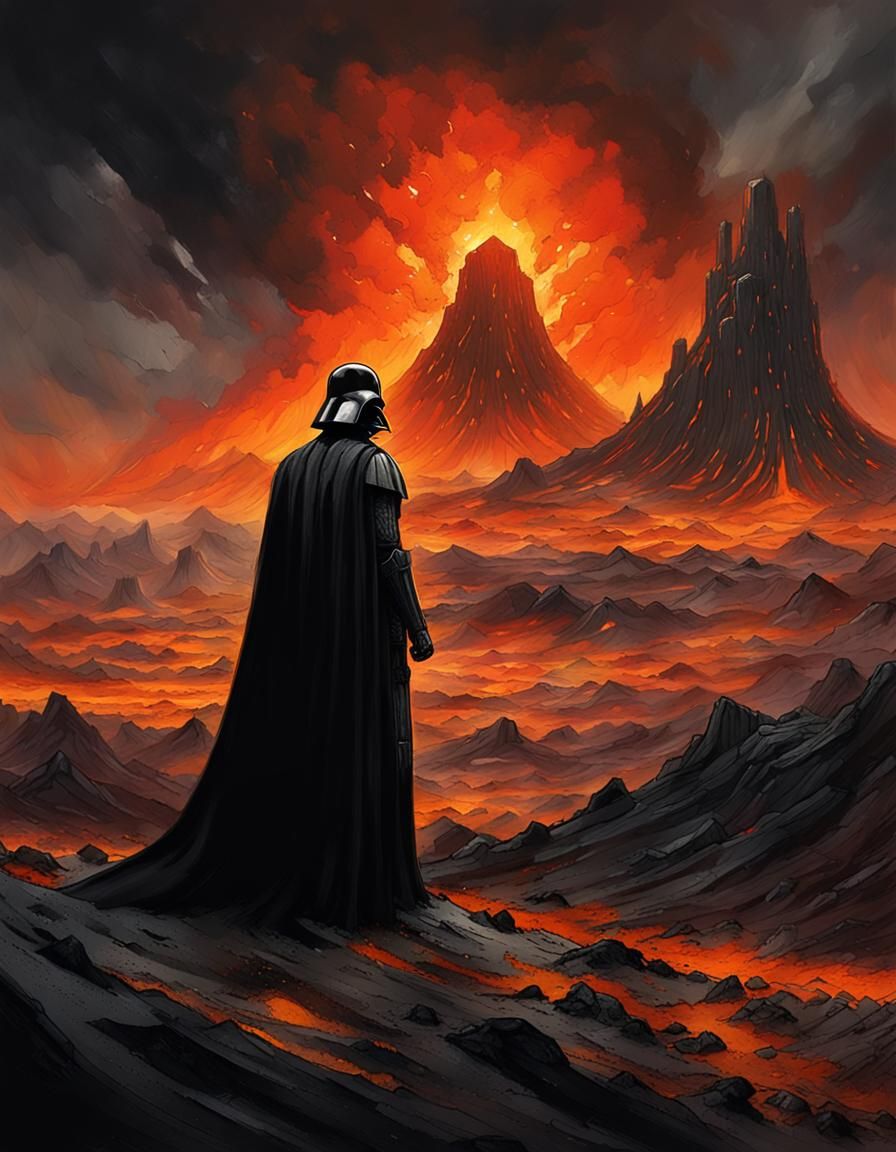 Darth Vader in Dark Fantasy Art Style