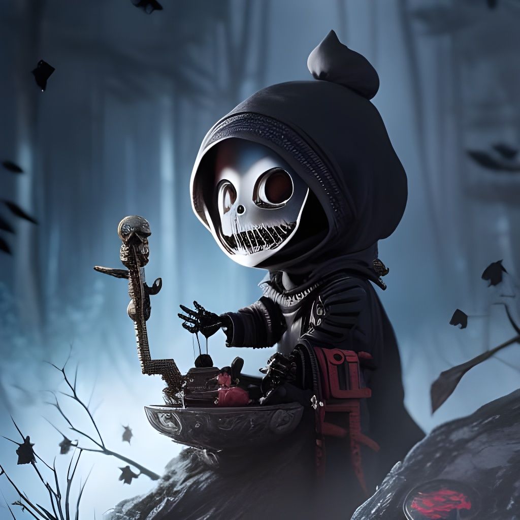 Baby Reaper having his favourite meal :3