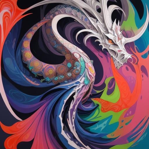Abstract Mari Lwyd Vector Fractal Wave Forms