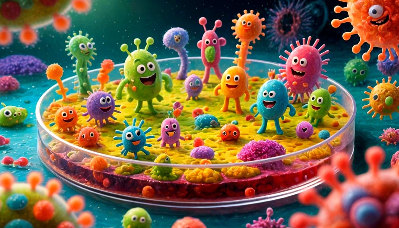 Silly Microbes in Petri Dish