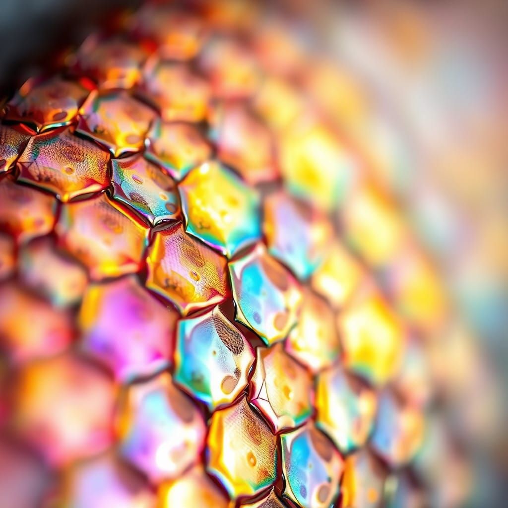 Iridescent Fish Scales in Vibrant Abstract Style