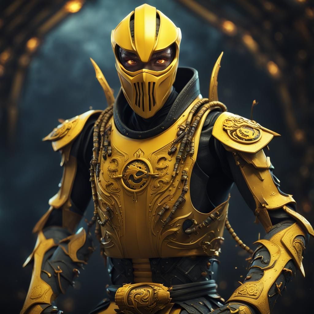 Robot Ninja Scorpion in Detailed Matte Painting