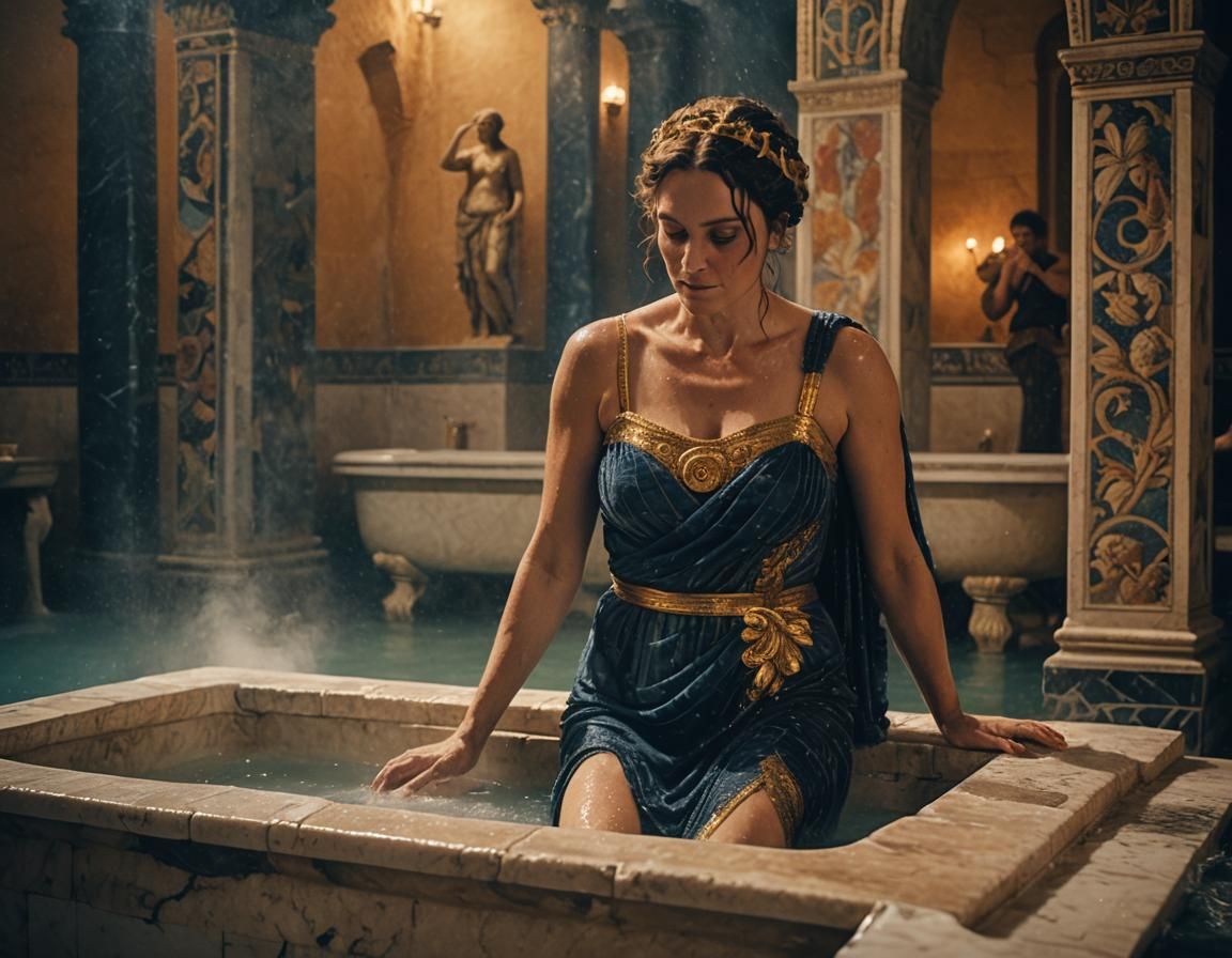 Roman therms where we can see Caesar’s wife having a bath
