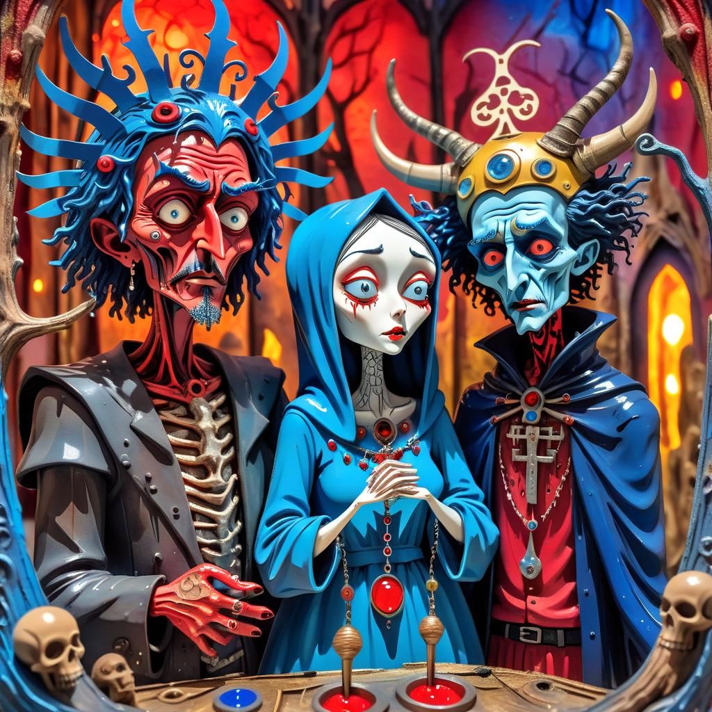 Surreal Marriage of Loving Couple in Mixed Media