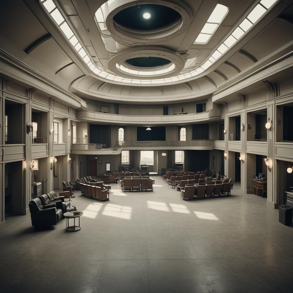 Alien Theater Interior in Bauhaus Style