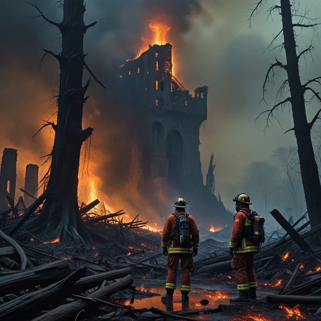 Desolate Post-Apocalyptic Landscape in Haunting Realism