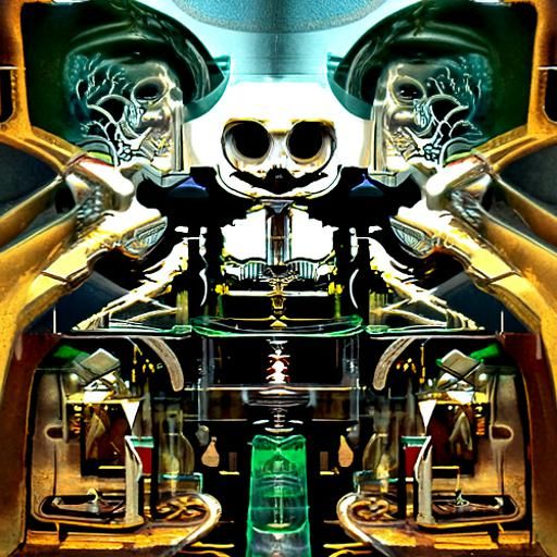 Spooky Skeleton Man in Glass Container