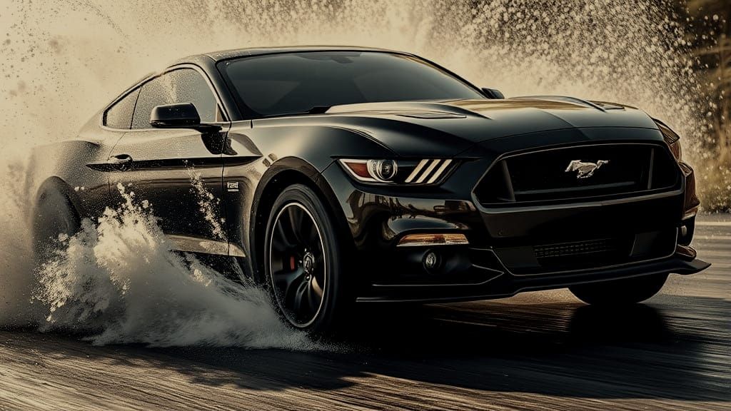 Splashy Mustang ! 🐎 🖤