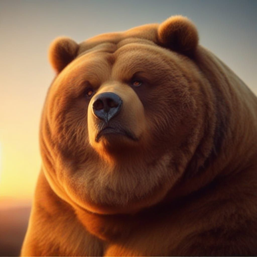 Sarcastic Kodiak Bear Portrait in Comical Disdain
