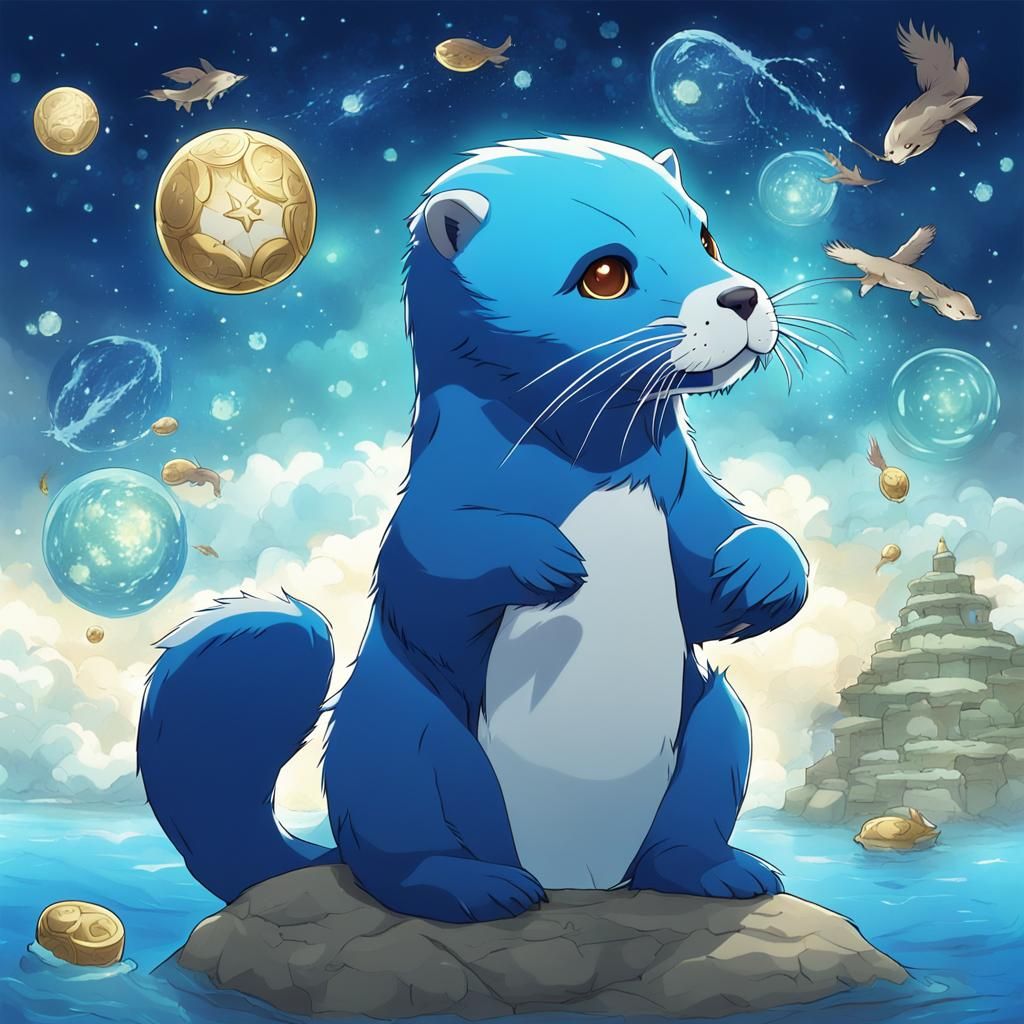 Anime Style Otter as Sagittarius Zodiac