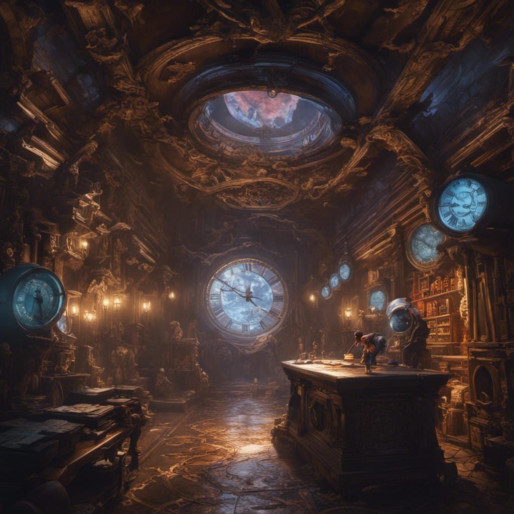 Time Travel Agent in Dark Fantasy Style