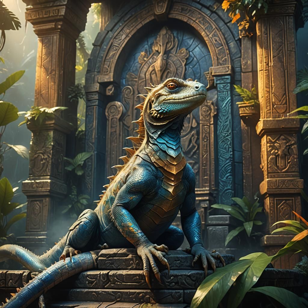 Creamy Lizard King in Mystical Jungle Temple