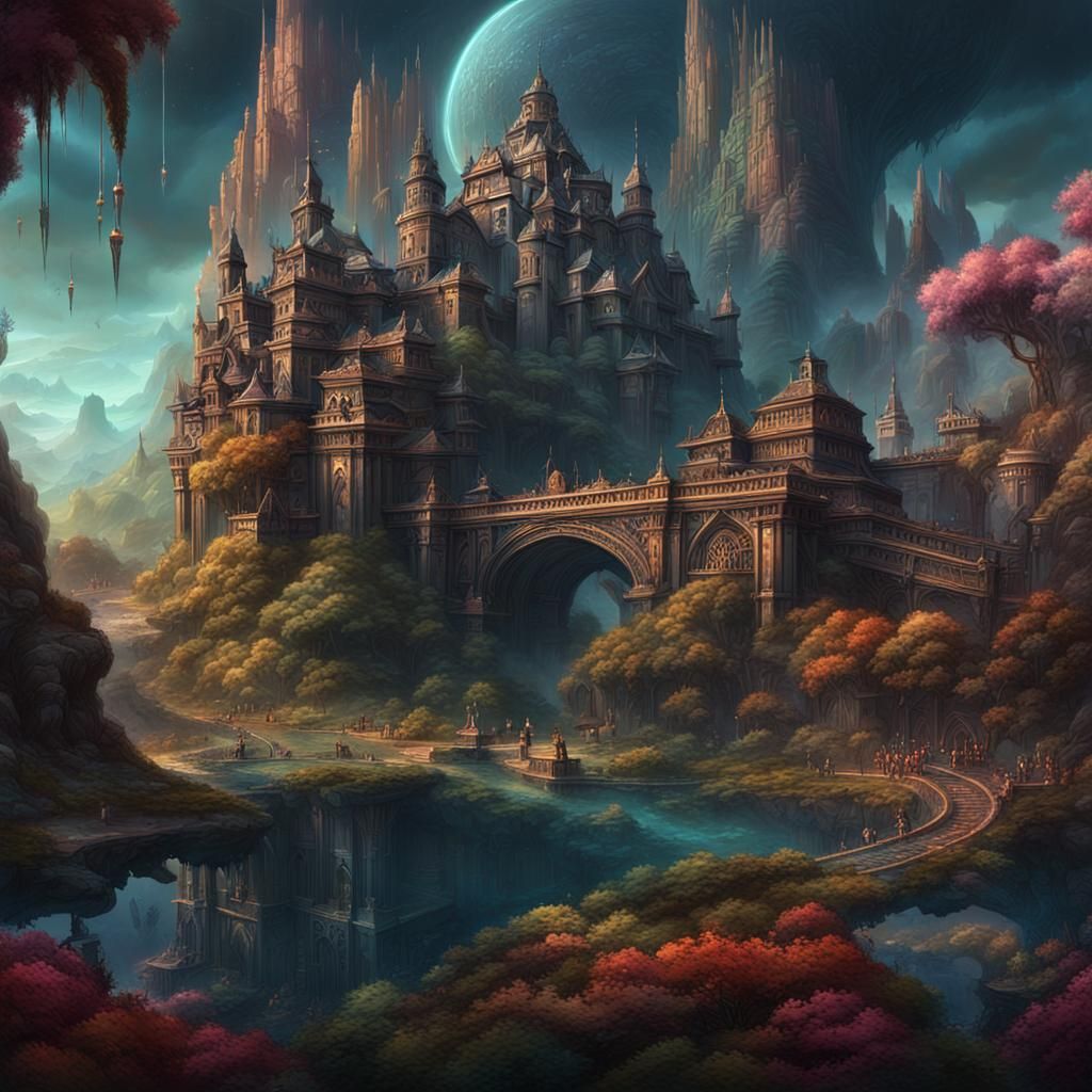 Fantastical Matte Painting with Intricate Details